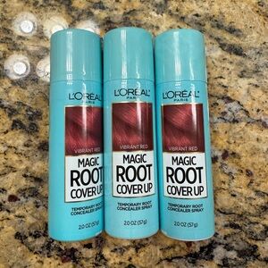L'Oreal Magic Root Cover Up Spray - Turquoise Cans, Vibrant Red Label (3 Pack)